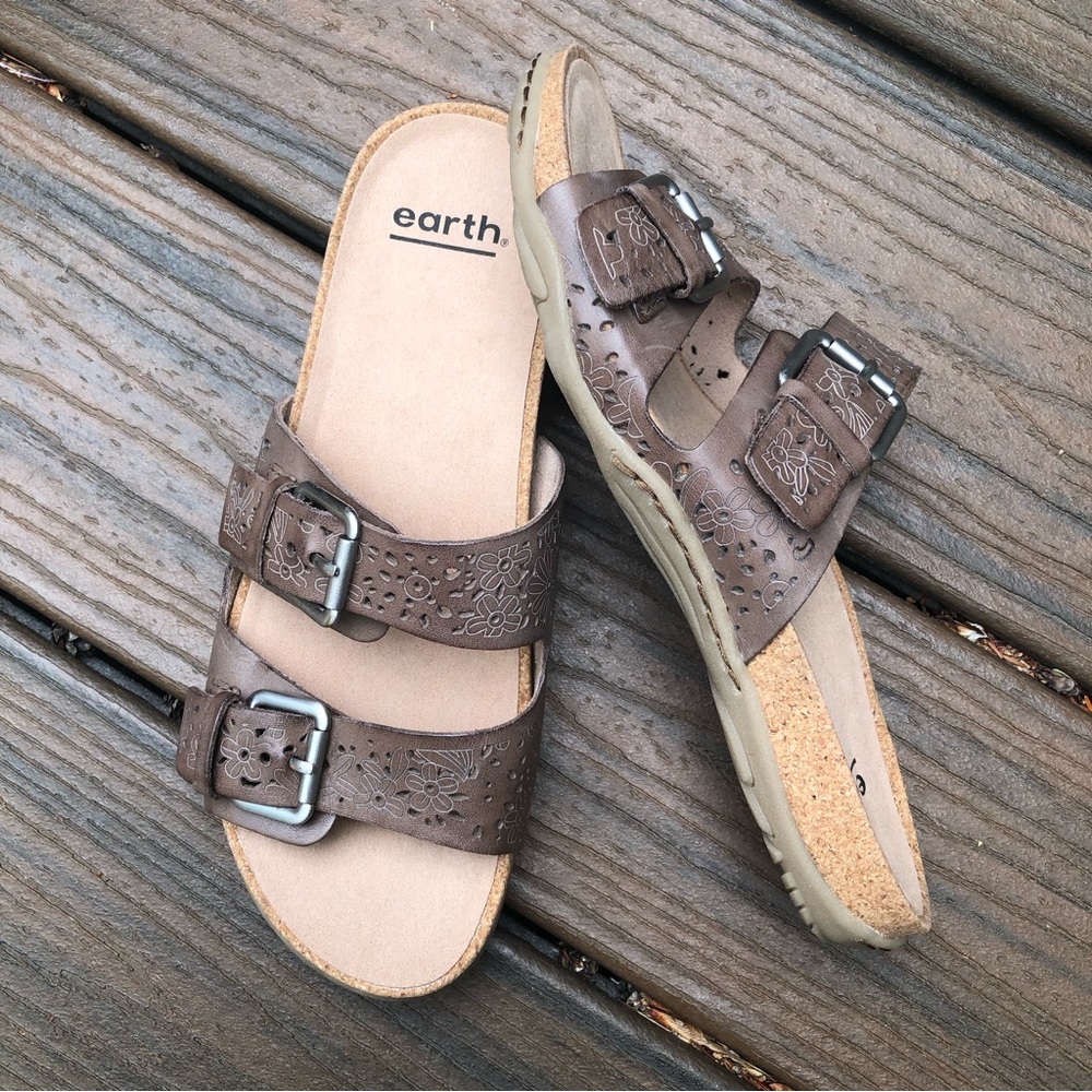 🌞 Earth Dark Taupe Leather Sandal 🌞